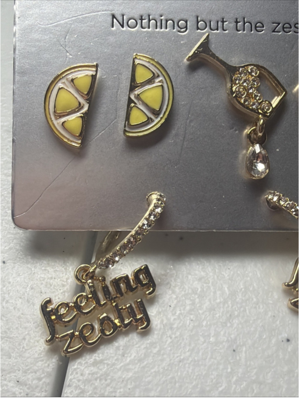 SugarFix by BaubleBar With a Twist Nothing but the Zest 3 Pairs of Earrings NEW - Picture 3 of 3